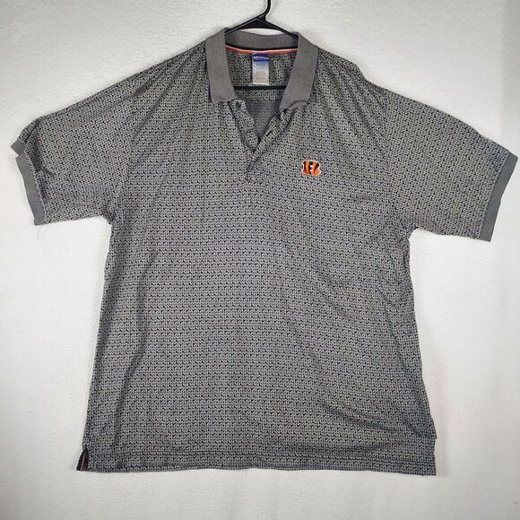 Reebok Cincinnati Bengals NFL Polo Shirt XL Men’s Gray 100% Cotton Team Apparel - Picture 1 of 10
